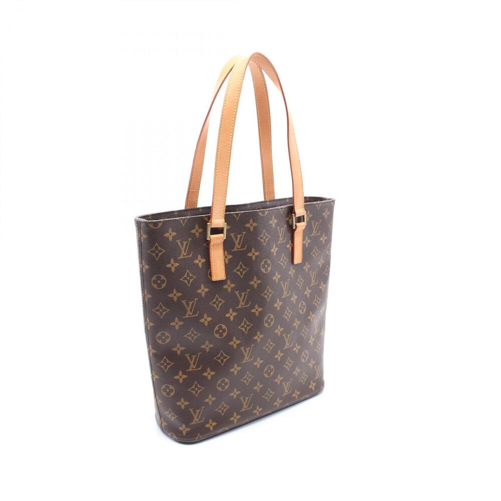 Louis Vuitton Brown Leather Vavin Bag Monogram Canvas Tote